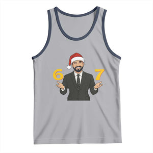 67 Six Seven Zohran Mamdani Christmas Tank Top TS14 Athletic Heather Navy Print Your Wear