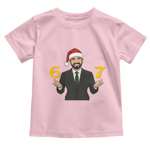 67 Six Seven Zohran Mamdani Christmas Toddler T Shirt TS14 Light Pink Print Your Wear