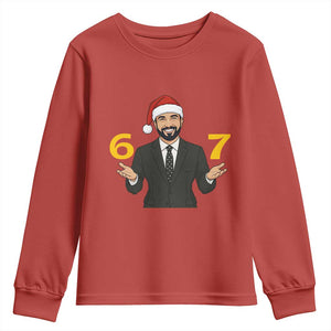 67 Six Seven Zohran Mamdani Christmas Youth Sweatshirt TS14 Red Print Your Wear