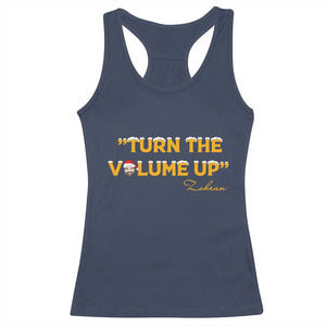 Turn The Volume Up Racerback Tank Top Zohran Mamdani Christmas TS14 Navy Print Your Wear