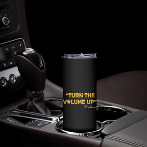 Turn The Volume Up Skinny Tumbler Zohran Mamdani Christmas - Print Your Wear