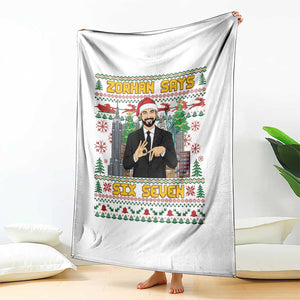 67 Six Seven Zohran Mamdani Christmas Throw Blanket Progressive Democrats TS14 Print Your Wear