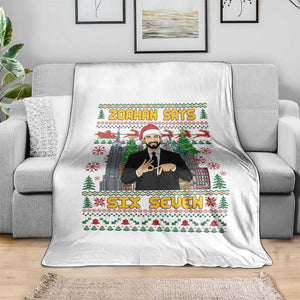 67 Six Seven Zohran Mamdani Christmas Throw Blanket Progressive Democrats TS14 Print Your Wear