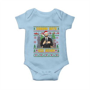 67 Six Seven Zohran Mamdani Christmas Baby Onesie Progressive Democrats TS14 Light Blue Print Your Wear