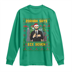 67 Six Seven Zohran Mamdani Christmas Long Sleeve Shirt Progressive Democrats TS14 Irish Green Print Your Wear