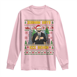67 Six Seven Zohran Mamdani Christmas Long Sleeve Shirt Progressive Democrats TS14 Light Pink Print Your Wear