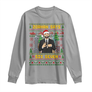 67 Six Seven Zohran Mamdani Christmas Long Sleeve Shirt Progressive Democrats TS14 Sport Gray Print Your Wear