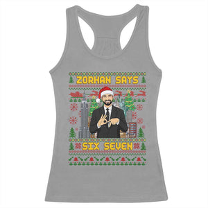 67 Six Seven Zohran Mamdani Christmas Racerback Tank Top Progressive Democrats TS14 Sport Gray Print Your Wear