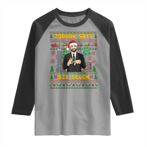 67 Six Seven Zohran Mamdani Christmas Raglan Shirt Progressive Democrats TS14 Sport Gray Black Print Your Wear