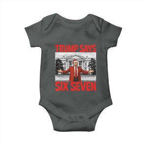 67 Six Seven Trump Christmas Baby Onesie TS14 Dark Heather Print Your Wear