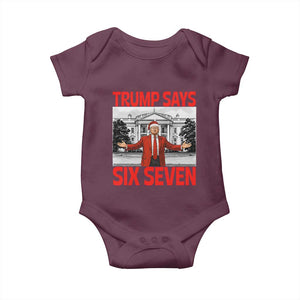 67 Six Seven Trump Christmas Baby Onesie TS14 Maroon Print Your Wear