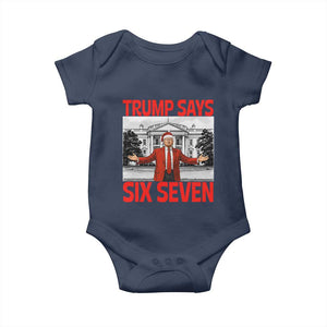 67 Six Seven Trump Christmas Baby Onesie TS14 Navy Print Your Wear