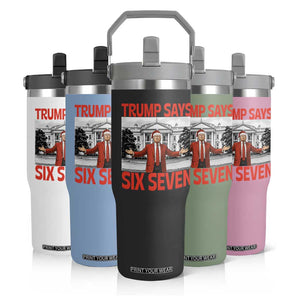 67 Six Seven Trump Christmas Flip Straw Tumbler - Print Your Wear