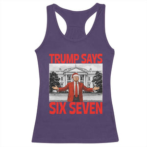 67 Six Seven Trump Christmas Racerback Tank Top TS14 Purple Print Your Wear