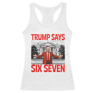 67 Six Seven Trump Christmas Racerback Tank Top TS14 White Print Your Wear