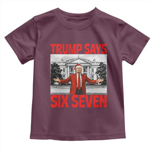 67 Six Seven Trump Christmas Toddler T Shirt TS14 Maroon Print Your Wear