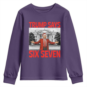 67 Six Seven Trump Christmas Youth Sweatshirt TS14 Purple Print Your Wear
