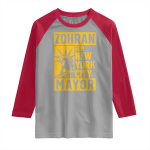 Zohran Mamdani NYC Mayor Raglan Shirt Funny Cool Trendy Progressive TS14 Sport Gray Red Print Your Wear