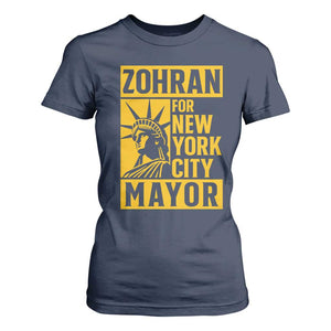 Zohran Mamdani NYC Mayor T Shirt For Women Funny Cool Trendy Progressive TS14 Navy Print Your Wear