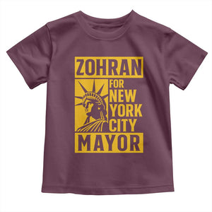 Zohran Mamdani NYC Mayor Toddler T Shirt Funny Cool Trendy Progressive TS14 Maroon Print Your Wear