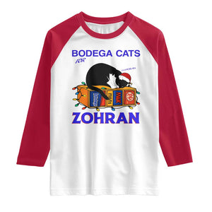 Bodega Cats of New York Raglan Shirt Funny Cat NYC Christmas TS14 White Red Print Your Wear