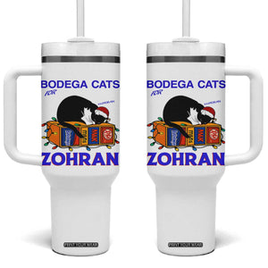 Bodega Cats of New York Tumbler With Handle Funny Cat NYC Christmas TS14 One Size: 40 oz White Print Your Wear