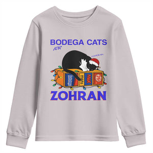 Bodega Cats of New York Youth Sweatshirt Funny Cat NYC Christmas TS14 Ice Gray Print Your Wear