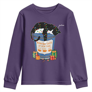 Bodega Cats of New York Youth Sweatshirt Funny Democrat Christmas TS14 Purple Print Your Wear