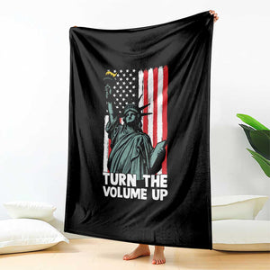 Turn The Volume Up Throw Blanket Statue of Liberty Patriotic American Flag TS14 Print Your Wear