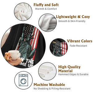 Turn The Volume Up Throw Blanket Statue of Liberty Patriotic American Flag TS14 Print Your Wear
