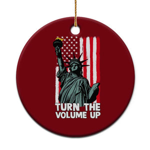 Turn The Volume Up Ceramic Ornament Statue of Liberty Patriotic American Flag TS14 1pc Red Print Your Wear
