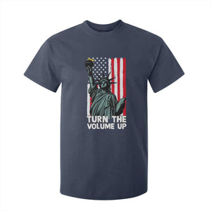 Turn The Volume Up T Shirt For Kid Statue of Liberty Patriotic American Flag TS14 Navy Print Your Wear