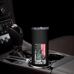 Turn The Volume Up Skinny Tumbler Statue of Liberty Patriotic American Flag TS14 Print Your Wear