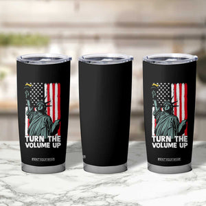 Turn The Volume Up Tumbler Cup Statue of Liberty Patriotic American Flag TS14 Print Your Wear