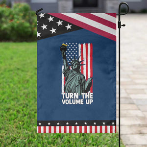 Turn The Volume Up Garden Flag Statue of Liberty Patriotic American Flag TS14 Classic Blue Black Print Your Wear