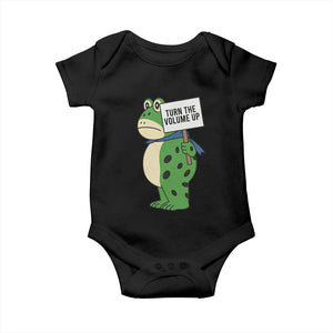 Turn The Volume Up Baby Onesie Resist Frog Portland Protest TS14 Black Print Your Wear