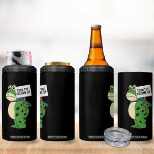 Turn The Volume Up 4 in 1 Can Cooler Tumbler Resist Frog Portland Protest TS14 Print Your Wear