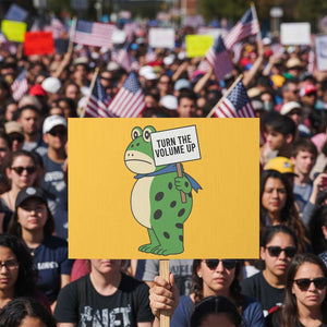 Turn The Volume Up Protest Sign Resist Frog Portland Protest TS14 Horizontal 18" × 24" Yellow Print Your Wear