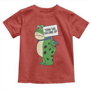 Turn The Volume Up Toddler T Shirt Resist Frog Portland Protest TS14 Red Print Your Wear