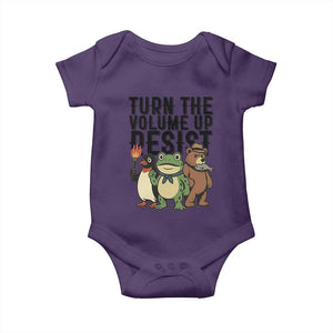 Turn The Volume Up Resist Baby Onesie Portland Frog Bear Penguin Protester TS14 Purple Print Your Wear