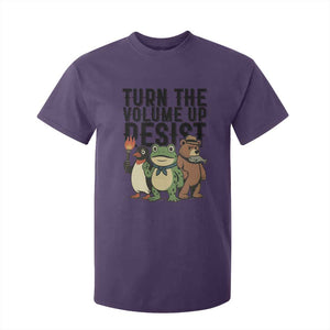 Turn The Volume Up Resist T Shirt For Kid Portland Frog Bear Penguin Protester TS14 Purple Print Your Wear