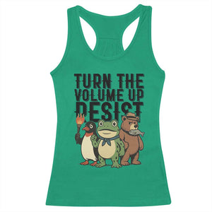 Turn The Volume Up Resist Racerback Tank Top Portland Frog Bear Penguin Protester TS14 Irish Green Print Your Wear