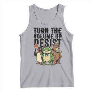 Turn The Volume Up Resist Tank Top Portland Frog Bear Penguin Protester TS14 Athletic Heather Print Your Wear