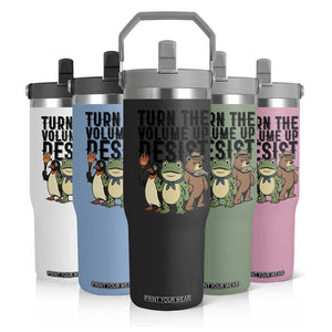 Turn The Volume Up Resist Flip Straw Tumbler Portland Frog Bear Penguin Protester TS14 Print Your Wear