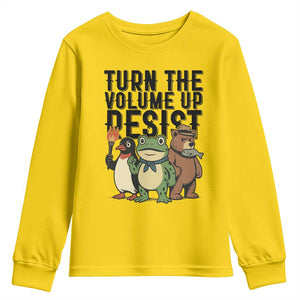 Turn The Volume Up Resist Youth Sweatshirt Portland Frog Bear Penguin Protester TS14 Daisy Print Your Wear