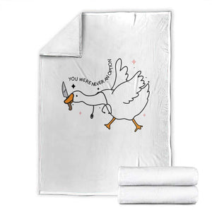Sily Goose Meme Throw Blanket Funny Quote You Were Never An Option TS14 White Print Your Wear