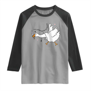 Sily Goose Meme Raglan Shirt Funny Quote You Were Never An Option TS14 Sport Gray Black Print Your Wear