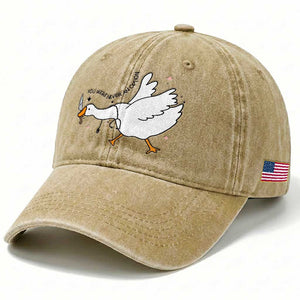 Sily Goose Meme Washed Cotton Baseball Cap Funny Quote You Were Never An Option TS14 Print Your Wear