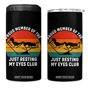 Funny Dad 4 in 1 Can Cooler Tumbler Proud Member Of The Just Resting My Eyes Club TS14 One Size: 16 oz Black Print Your Wear