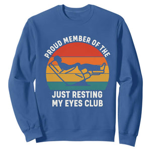 Funny Dad Sweatshirt Proud Member Of The Just Resting My Eyes Club TS14 Royal Blue Print Your Wear